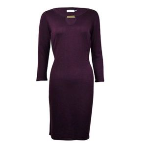 Calvin Klein Womens Keyhole Jeweled Sweater-dress
